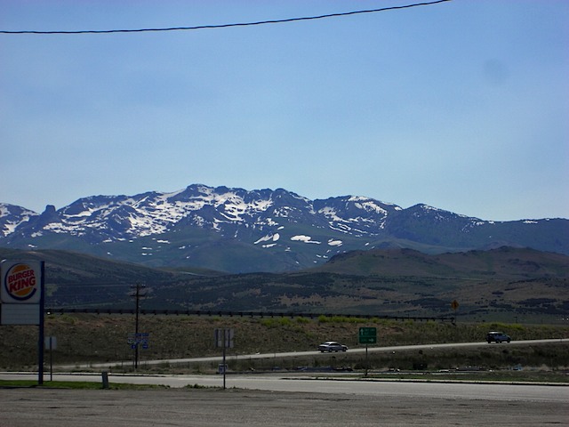 Snow Capped Mountains Outside of Wells, NV