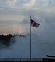 American Flag Over Horseshoe Falls