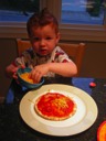 Hayden Making Dad's Pizza