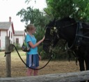 Victoria Petting the Horse